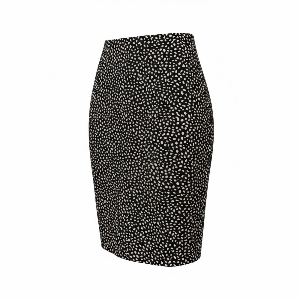 Talbots Petites Black White Pebble Print Pencil Skirt 12P NWT Stretch Lined